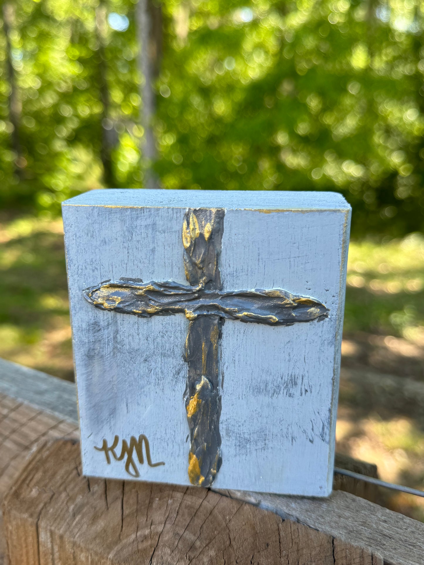 Original art - Gray and gold cross