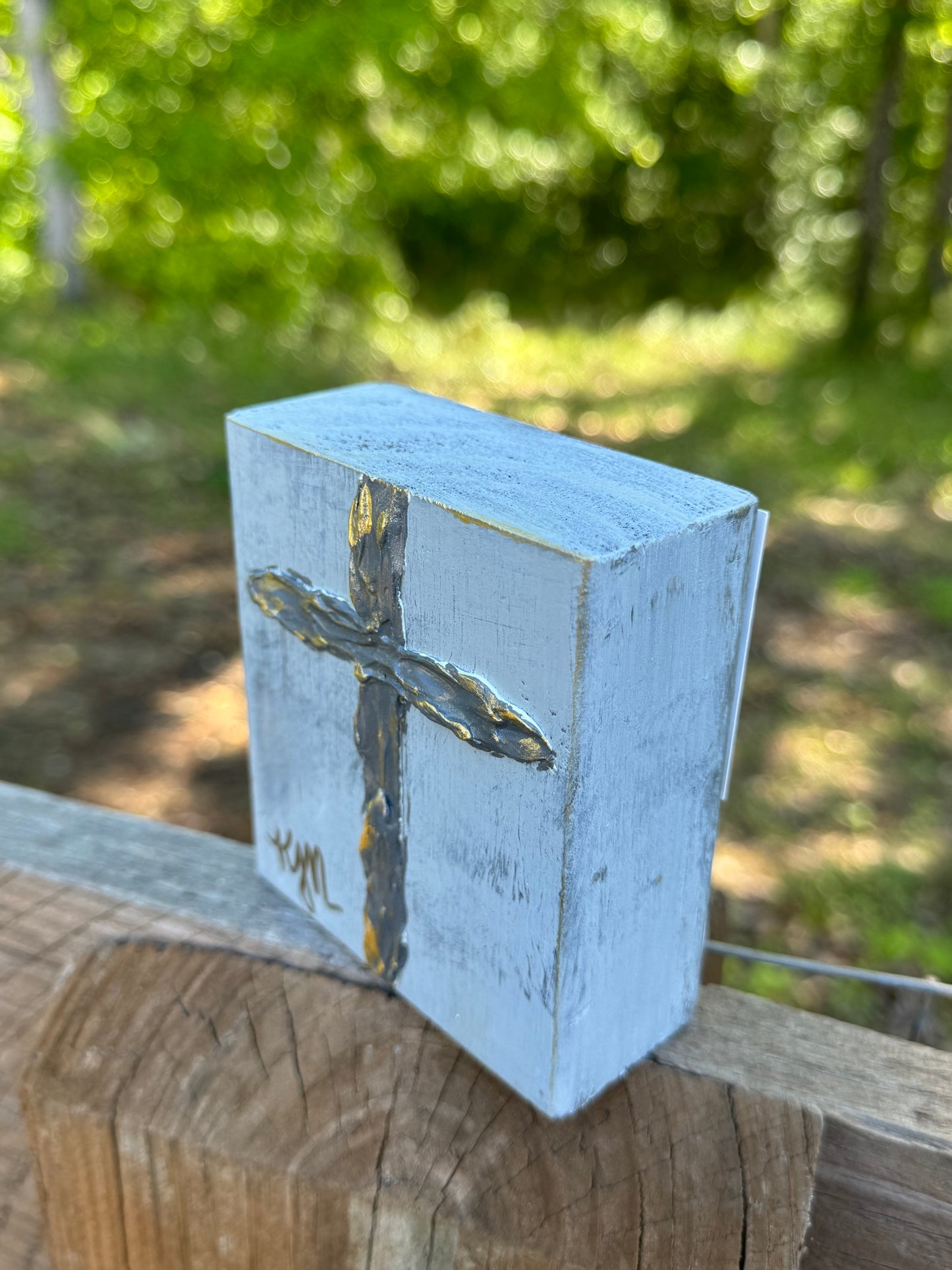 Original art - Gray and gold cross