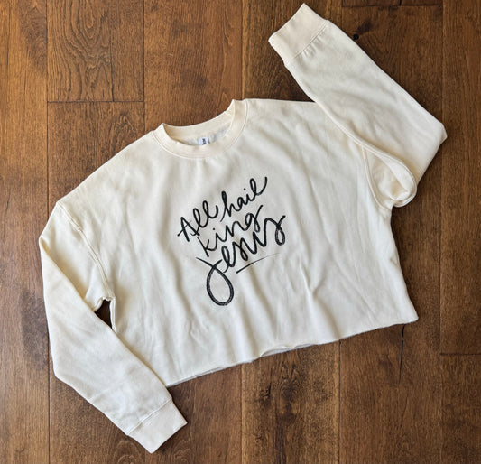 All Hail King Jesus cropped sweatshirt