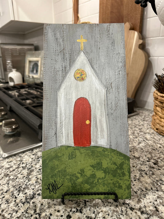 Original Art- Cozy Chapel on a Hill